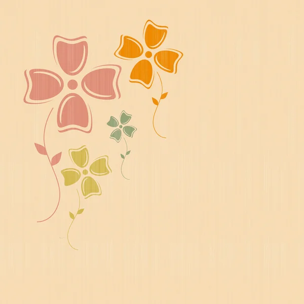 Flores retro vectoriales abstractas sobre papel, fondo textil — Archivo Imágenes Vectoriales