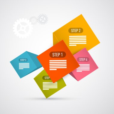 ilerleme adımlar öğretici, infographics vektör