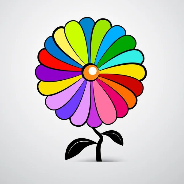 Ilustración colorida abstracta de la flor del vector aislada en fondo blanco — Vector de stock