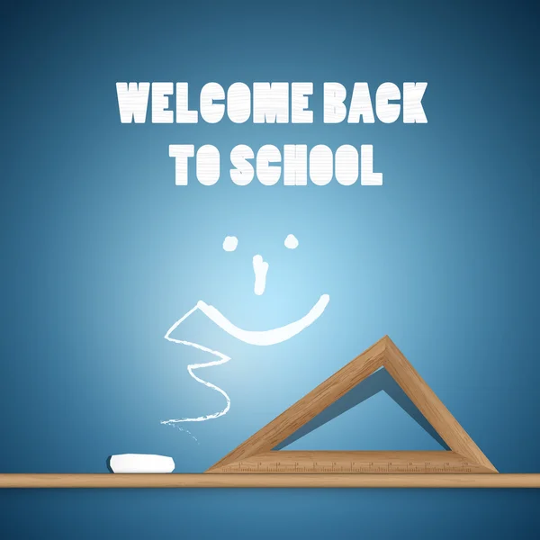 Welcome Back to School Blue Background — Stock Vector