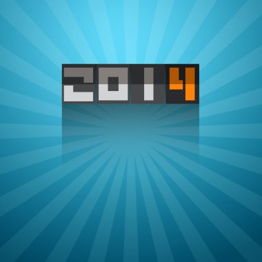 vektör soyut mutlu yeni yıl mavi retro arka plan