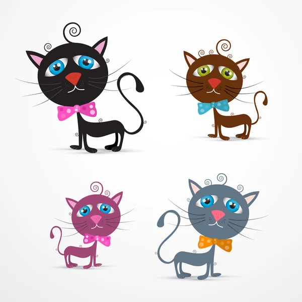 Vector Cat Illustration Set — Stock Vector