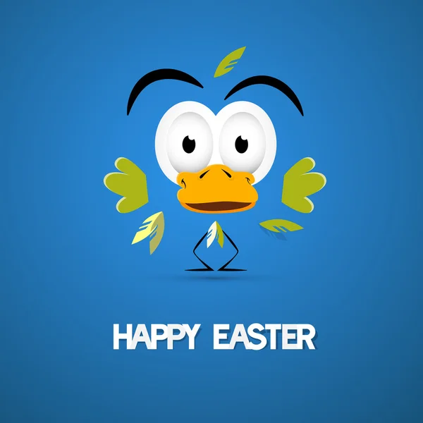 Szczęśliwy tło Wielkanoc niebieski z kurczaka streszczenie — Wektor stockowy