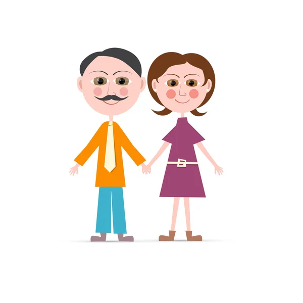 Illustration vectorielle Père et Mère Isolé sur fond blanc — Image vectorielle
