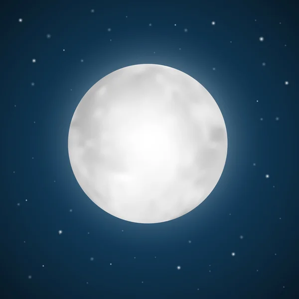 Illustration vectorielle de pleine lune avec des étoiles — Image vectorielle