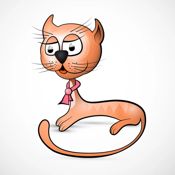 Vector Brown, Ilustración de gato naranja aislada sobre fondo blanco — Vector de stock