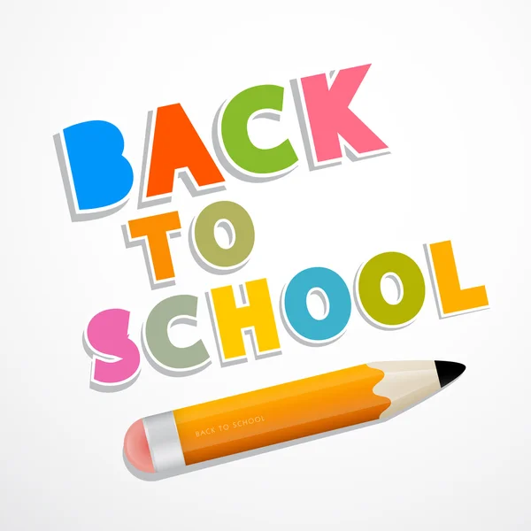 Colorful Vector Back to School Background with Pencil — Stock Vector