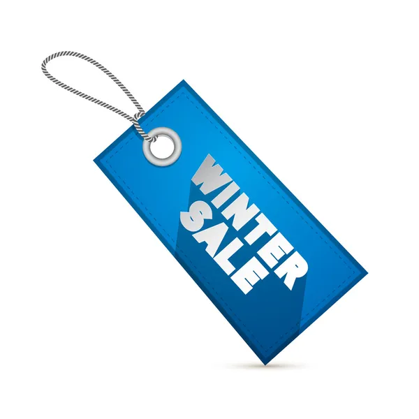 Winter Sale Vector Blue Tag, Label — Stock Vector