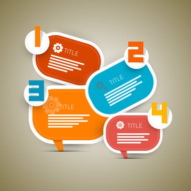 Retro kağıt ilerleme adımlar öğretici, infographics vektör