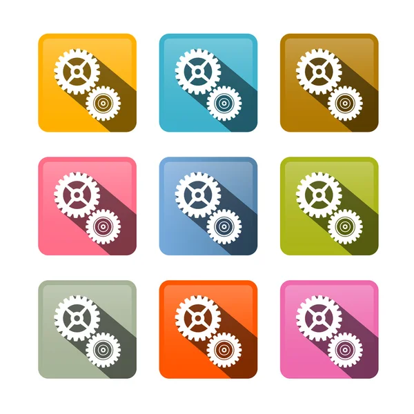 Vector Cogs - Gears Colorful Icons — Stock Vector