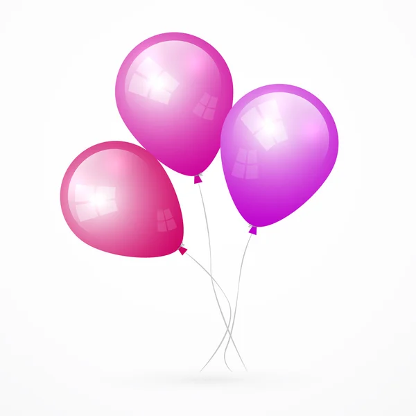 Pink, Purple Vector Balloons — Stock Vector