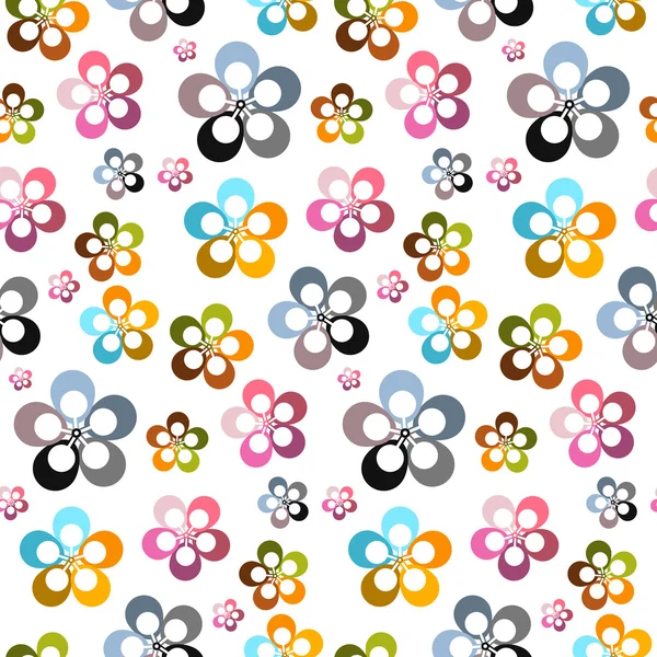 Colorful Vector Abstract Flowers Seamless Background — Stock Vector