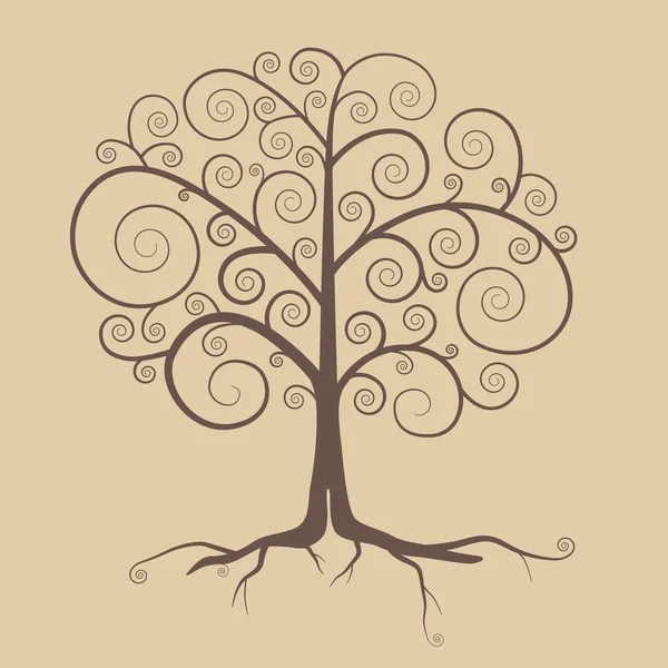 Soyut Retro ağaç illüstrasyon