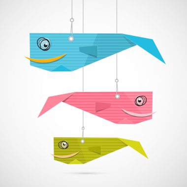 Paper Fish Hang on Strings clipart