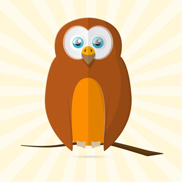 Owl Retro Vector Paper Illustration — Stock Vector