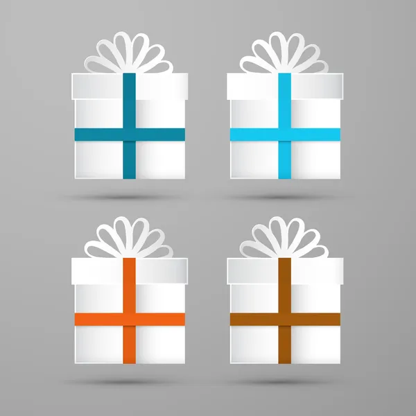 Cajas de regalo. Hecho de papel. Ilustración vectorial . — Archivo Imágenes Vectoriales