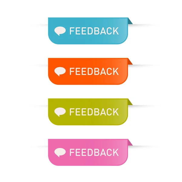 Ícones de feedback vetorial colorido isolado no fundo branco — Vetor de Stock