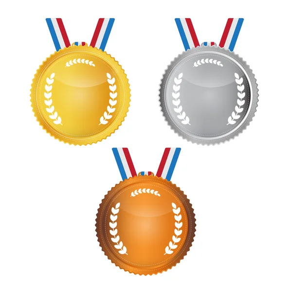 Conjunto de medallas vectoriales aisladas sobre fondo blanco — Vector de stock