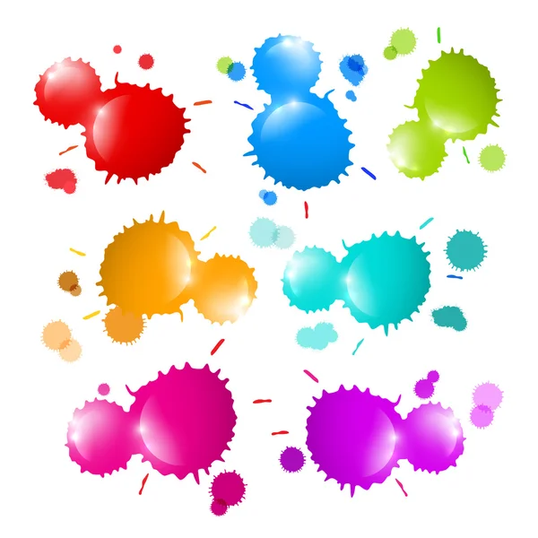 Colorful Vector Stains, Blots, Splashes Set — Stock Vector