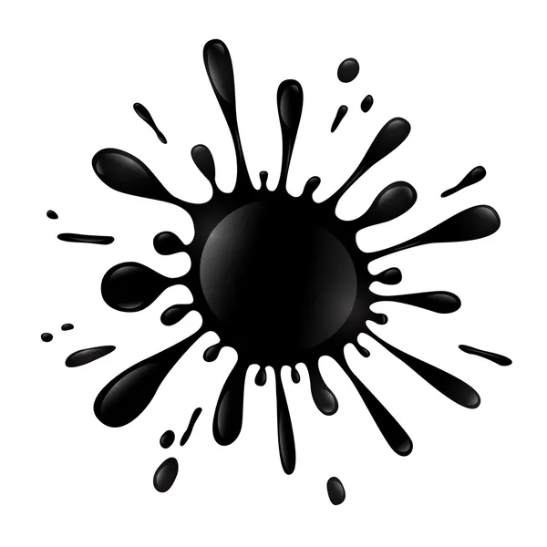Černá vektor splash - skvrna - blot ilustrace — Stockový vektor