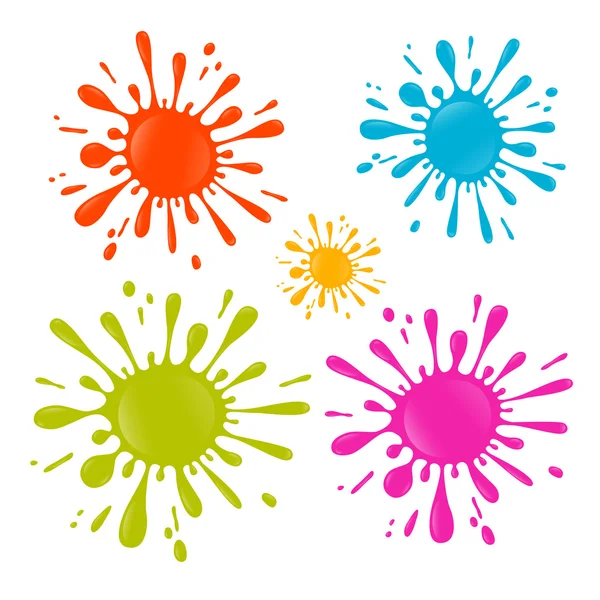 Colorido Vector Splash - Mancha - Blot Illustration Set —  Vetores de Stock