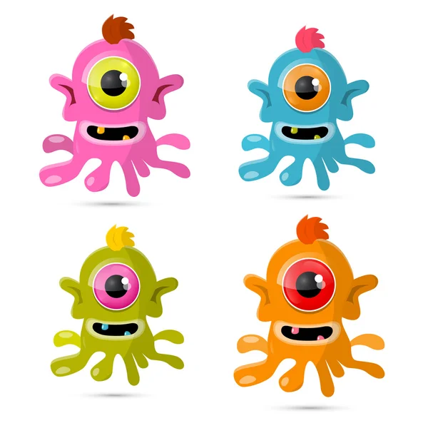 Abstract Vector Monsters - Aliens Set — Stock Vector