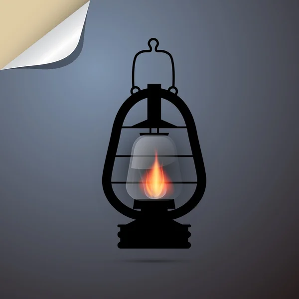 Lanterna vintage, lâmpada de gás —  Vetores de Stock