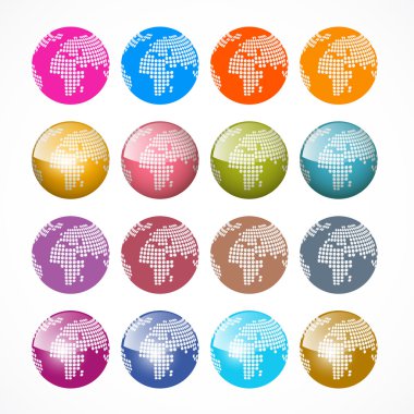 Vektör Dünya küre simge seti