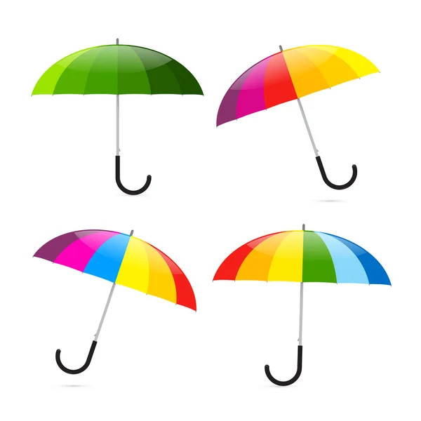 Colorful Umbrellas Set Illustration — Stock Vector