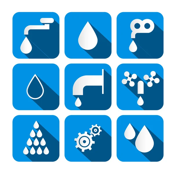 Vector water knoppen - symbolen - iconen set — Stockvector