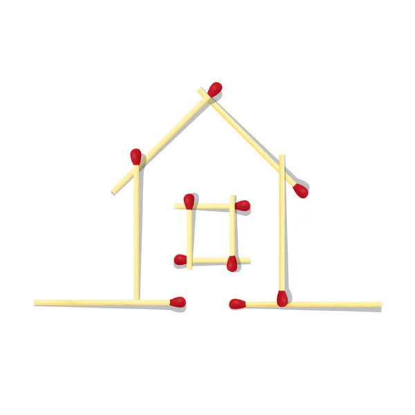 Símbolo da casa feita a partir de jogos — Vetor de Stock