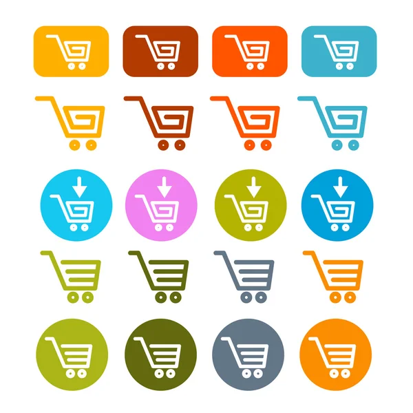 Shopping Cart, Basket, Web Symbols, Icons Set — Stock Vector