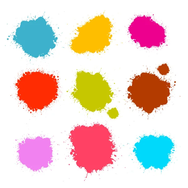 Colorful Vector Stains, Blots, Splashes Set — Stock Vector