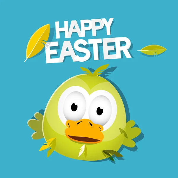 Vector Easter Chicken on Green Background, Happy Easter celebration — Stock Vector