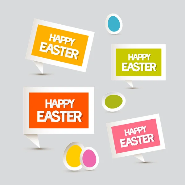 Paper Vector Easter Eggs, Labels, Tags Set — Stock Vector