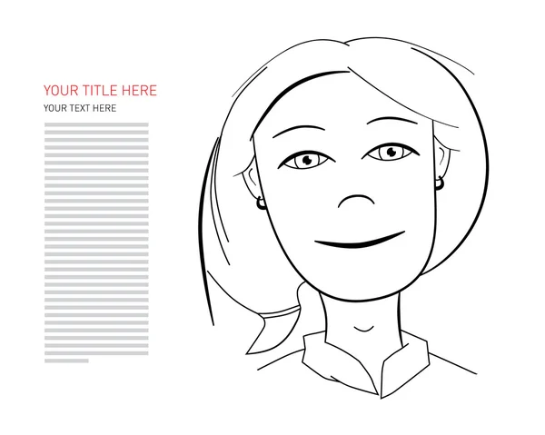 Geschäftsfrau Illustration mit Beispieltext — Stockvektor