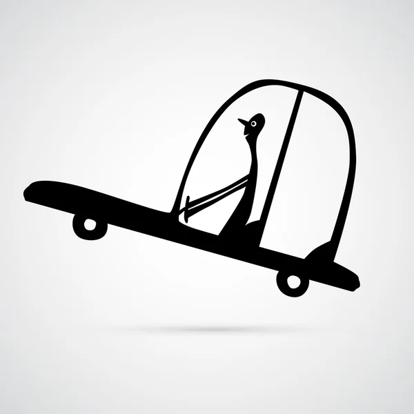 Vektor Mann Auto fahren Illustration, Silhouette — Stockvektor