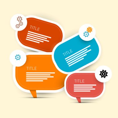 bir, iki, üç, dört, vektör kağıt ilerleme için adımlar öğretici, infographics 