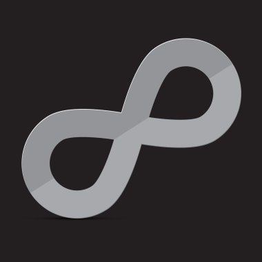 koyu arka plan üzerinde vektör sonsuzluk simgesi