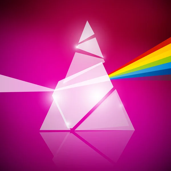 Prism spectrum illustratie op roze achtergrond — Stockvector