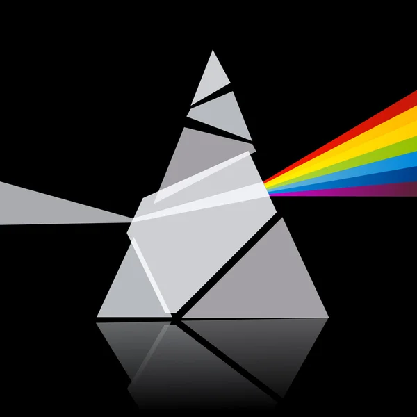 Prism spectrum illustratie op zwarte achtergrond — Stockvector