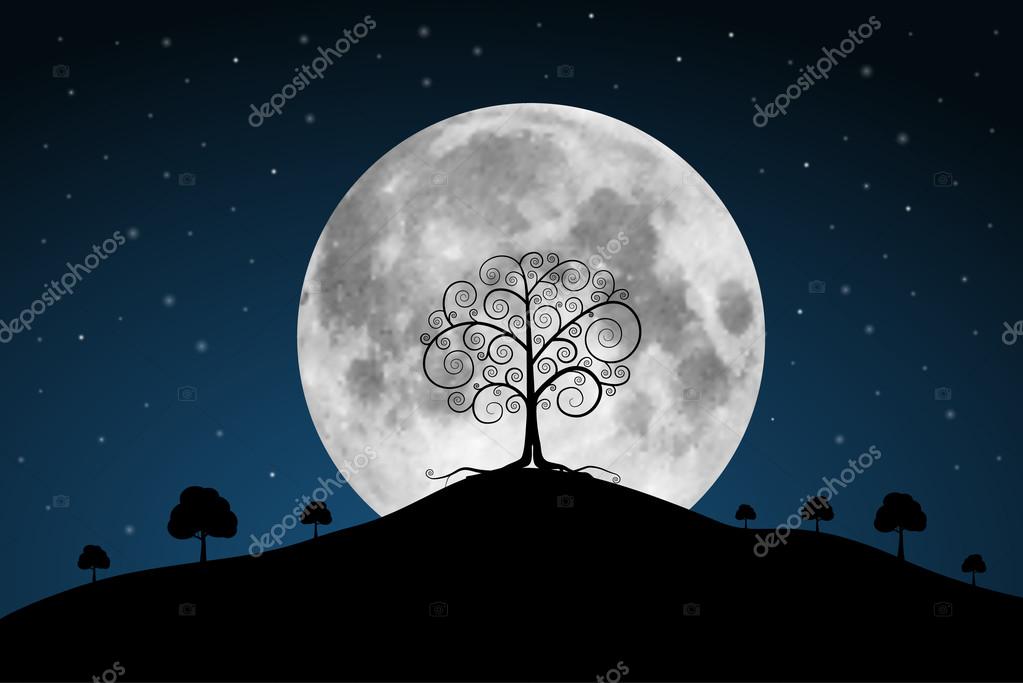 Cartoon full moon Vector Art Stock Images | Depositphotos