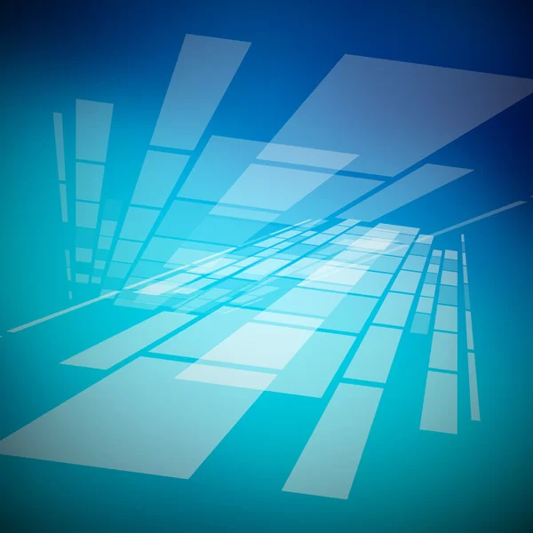 Fondo azul abstracto con formas transparentes — Vector de stock