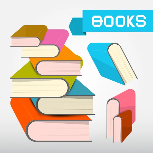 Ilustración de libros vectoriales — Vector de stock