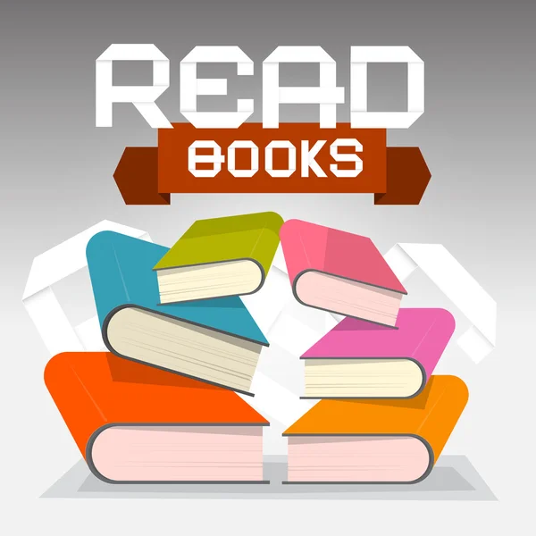 Leer libros Vector Illustration — Vector de stock