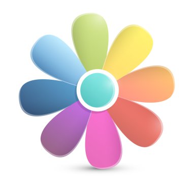 soyut renkli vektör çiçek illüstrasyon izole beyaz zemin üzerine 