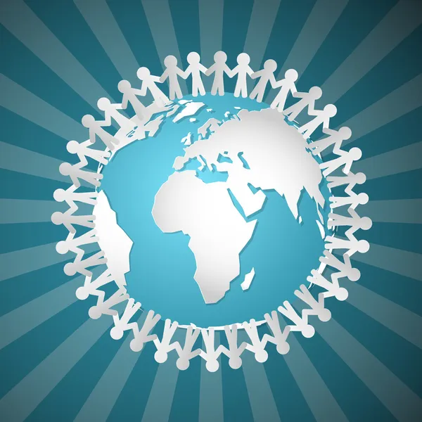 vektör insanlar dünyada elele 