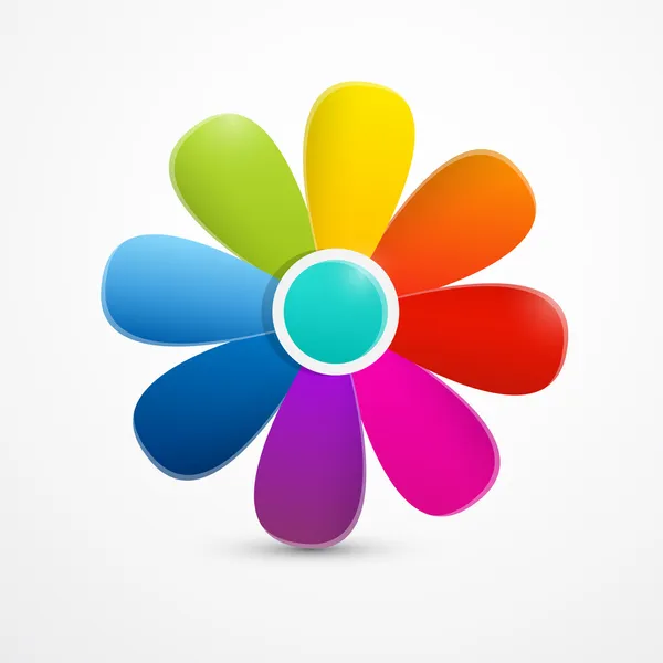 soyut renkli vektör çiçek illüstrasyon izole beyaz zemin üzerine 