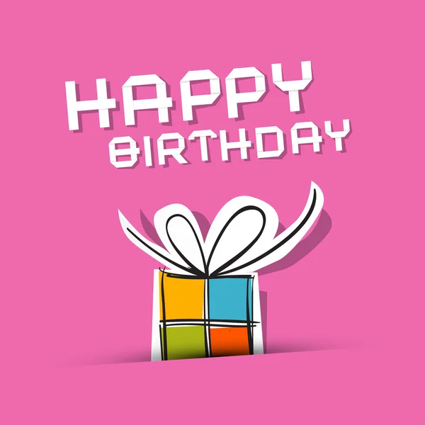 Vector Feliz cumpleaños a usted Tema sobre fondo rosa — Vector de stock