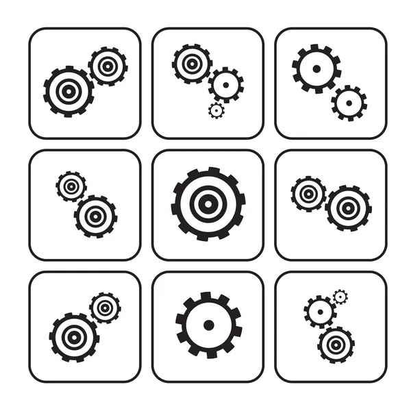Cogs - Gears Set Illustration Isolated on White Background — Stock Vector